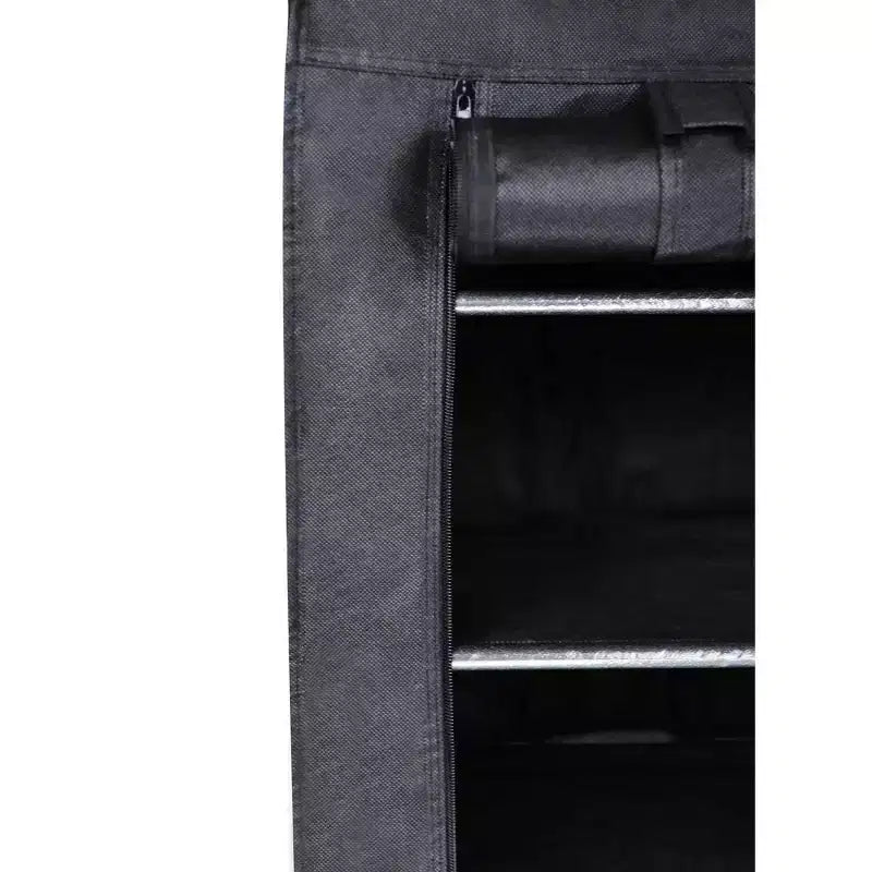 4 Tier Shoe Rack with Side Pocket Holds 24 Shoes Black
