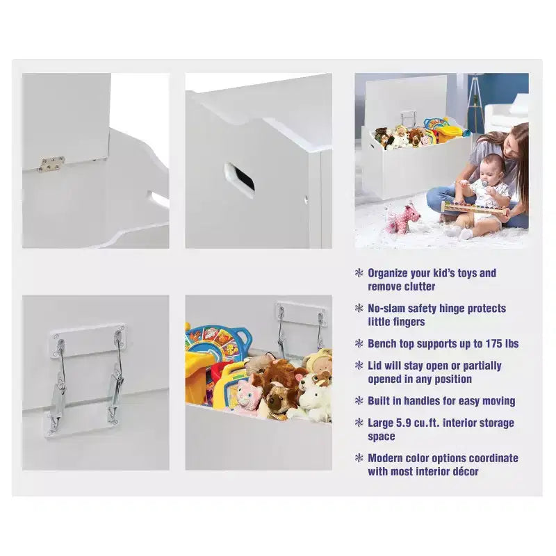 Bench Top Toy Box White