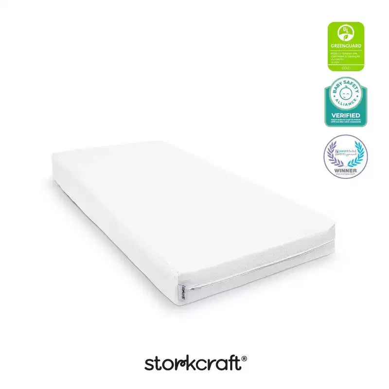 6" Water-Resistant Grow-with-Me Dual-Sided Baby Crib and Toddler Bed Mattress: Firm Feel, Removable Mesh Cover, Fiber Fill