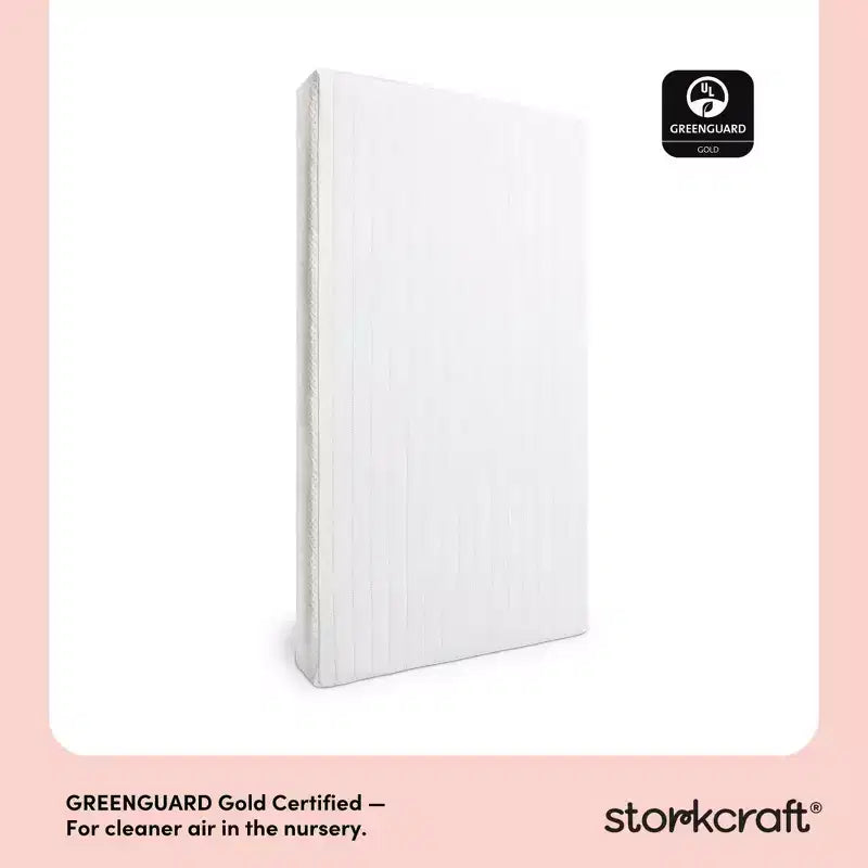 6" Water-Resistant Grow-with-Me Dual-Sided Baby Crib and Toddler Bed Mattress: Firm Feel, Removable Mesh Cover, Fiber Fill