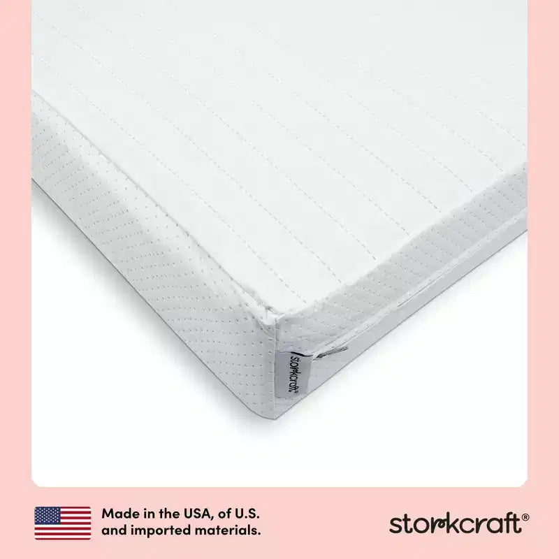 6" Water-Resistant Grow-with-Me Dual-Sided Baby Crib and Toddler Bed Mattress: Firm Feel, Removable Mesh Cover, Fiber Fill