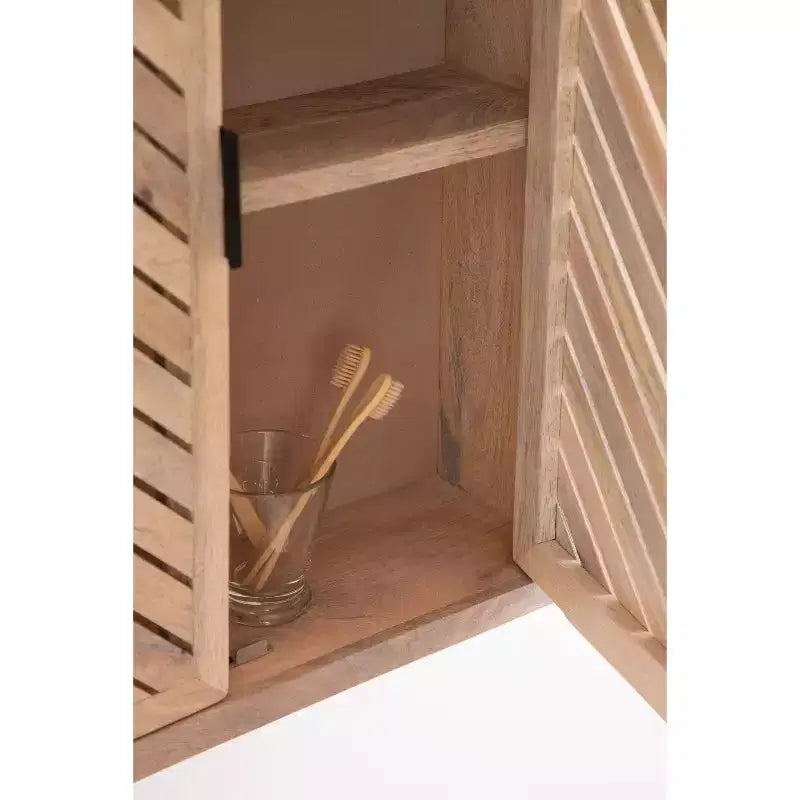 Tall 2 Door Bath Cabinet Natural