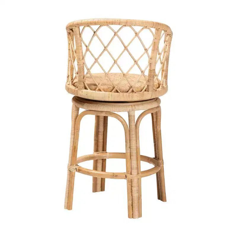 Rattan Swivel Counter Stool Natural