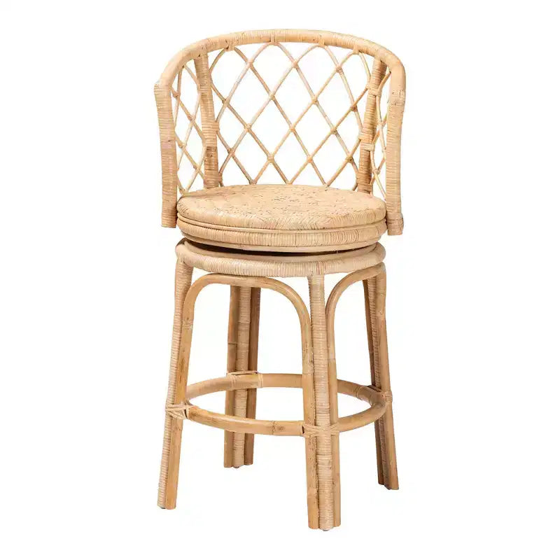 Rattan Swivel Counter Stool Natural