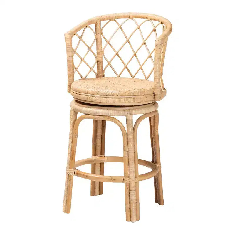 Rattan Swivel Counter Stool Natural