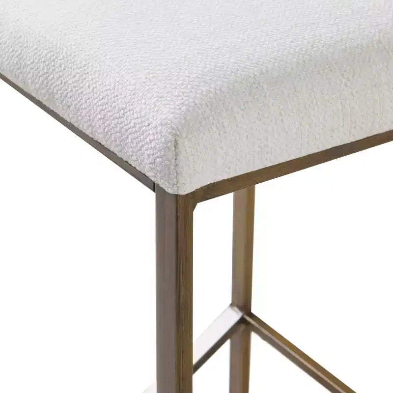 26" Backless Upholstered Counter Height Barstool: Bronze Finish, Padded Seat