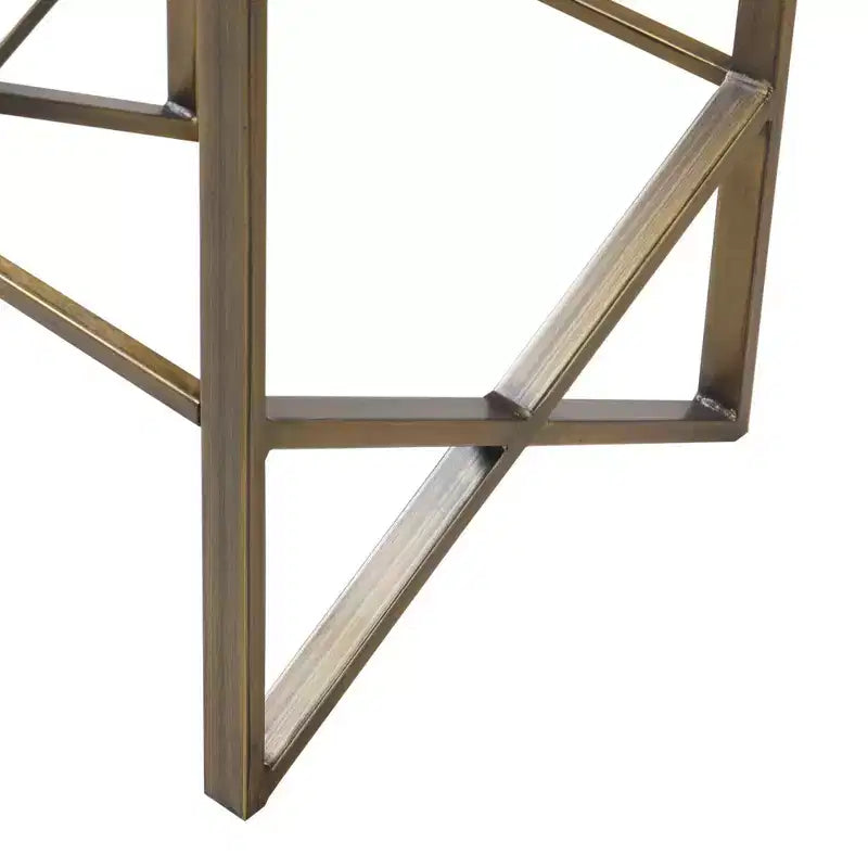 26" Backless Upholstered Counter Height Barstool: Bronze Finish, Padded Seat