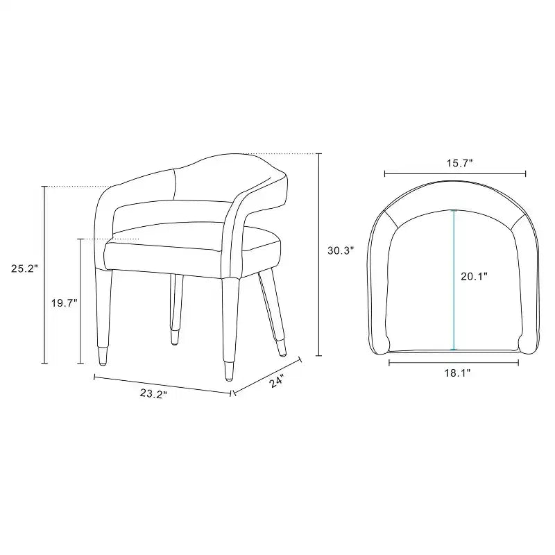 Modern Tweed Upholstered Dining Armchair