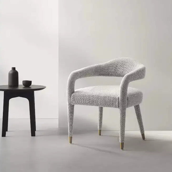 Modern Tweed Upholstered Dining Armchair