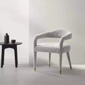 Modern Tweed Upholstered Dining Armchair