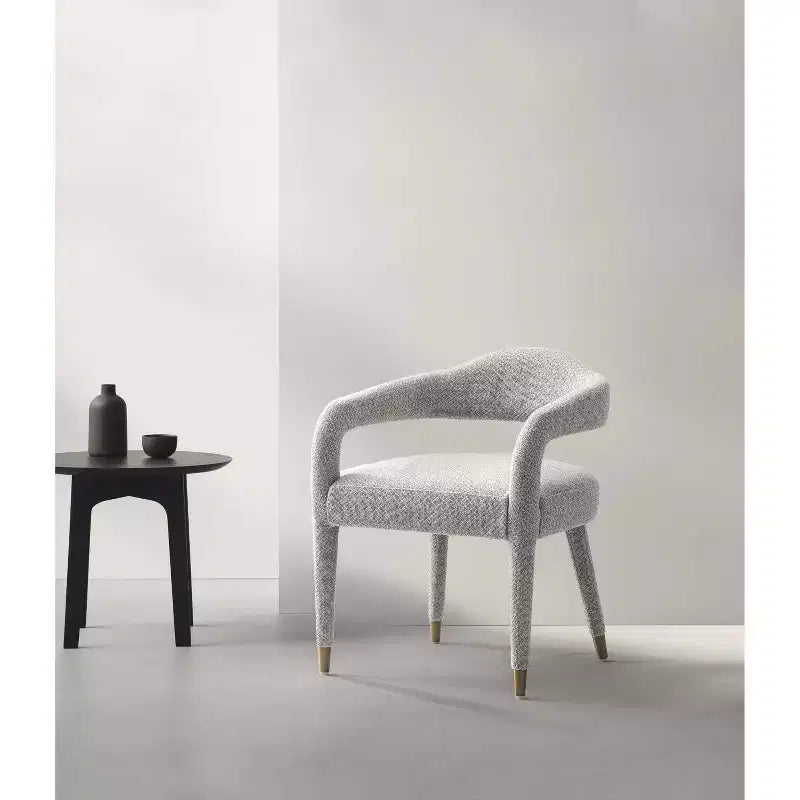 Modern Tweed Upholstered Dining Armchair