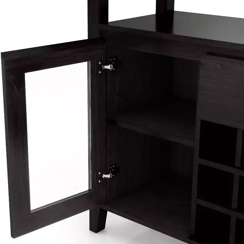Transitional 9 Bottle Storage Buffet Server Espresso