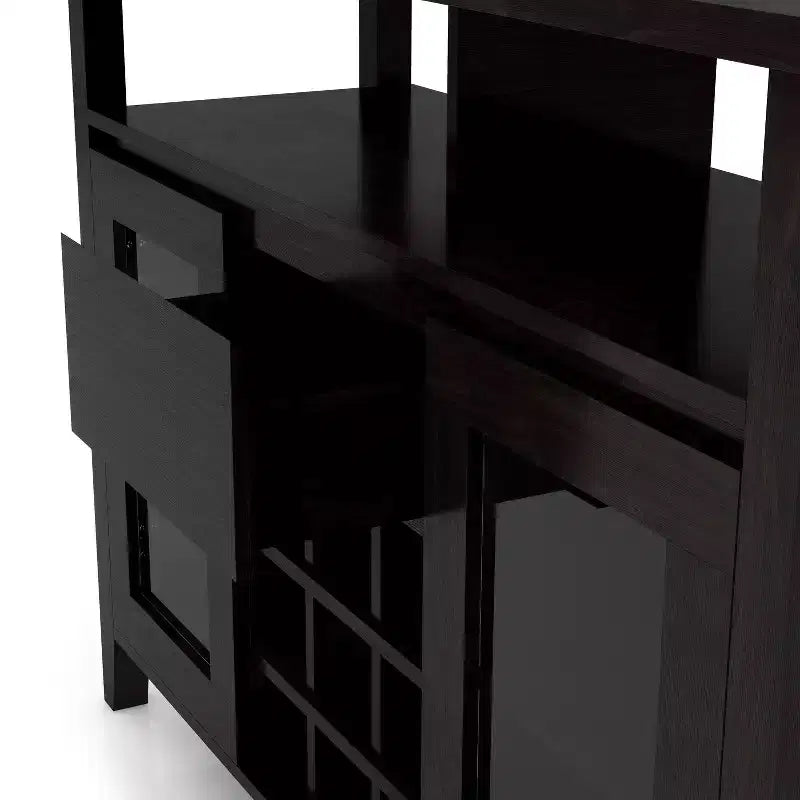Transitional 9 Bottle Storage Buffet Server Espresso