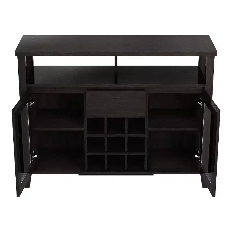 Transitional 9 Bottle Storage Buffet Server Espresso