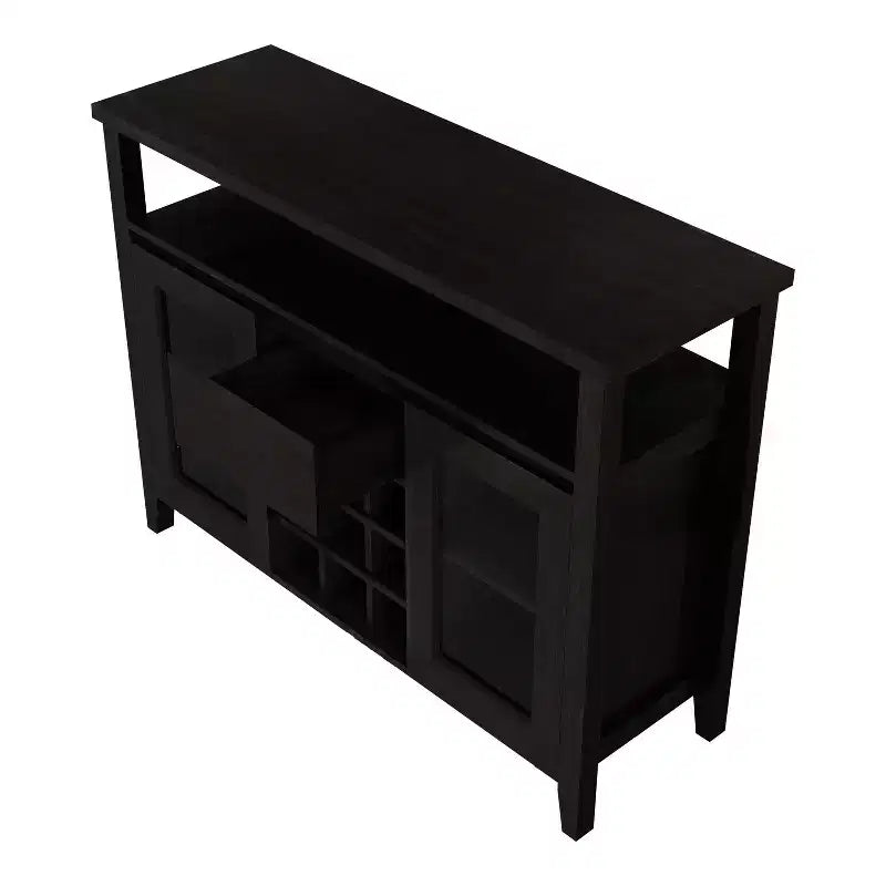 Transitional 9 Bottle Storage Buffet Server Espresso