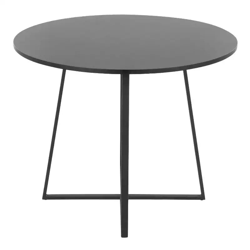Round MDF Dining Table Black Metal/Black