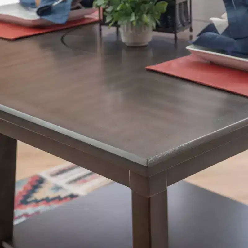 Counter Height Table with Lazy Susan Gray