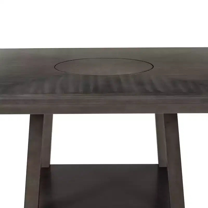 Counter Height Table with Lazy Susan Gray