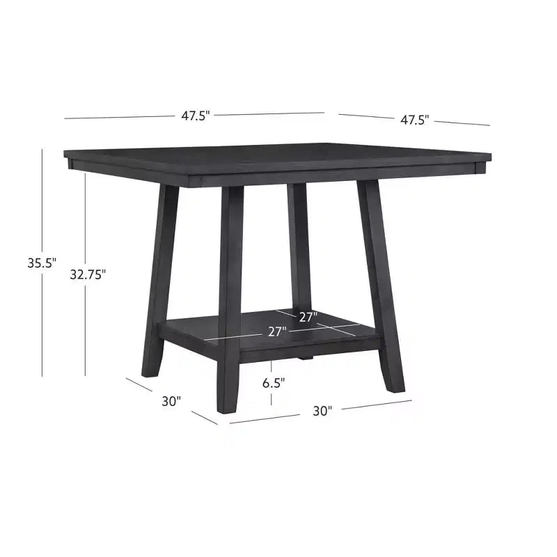 Counter Height Table with Lazy Susan Gray