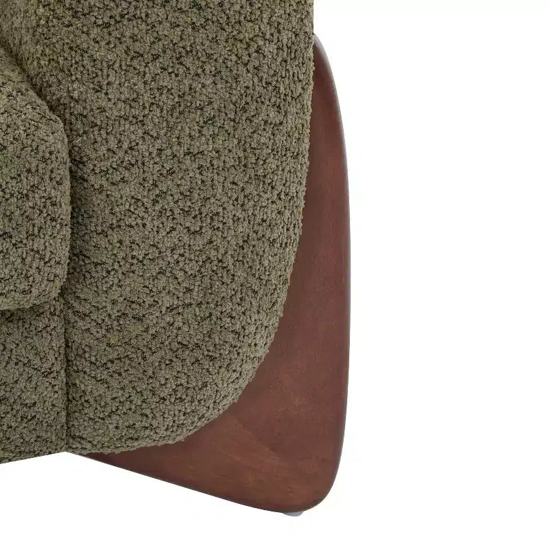 82.75" Boucle Fabric 3 Seater Sofa Olive Green