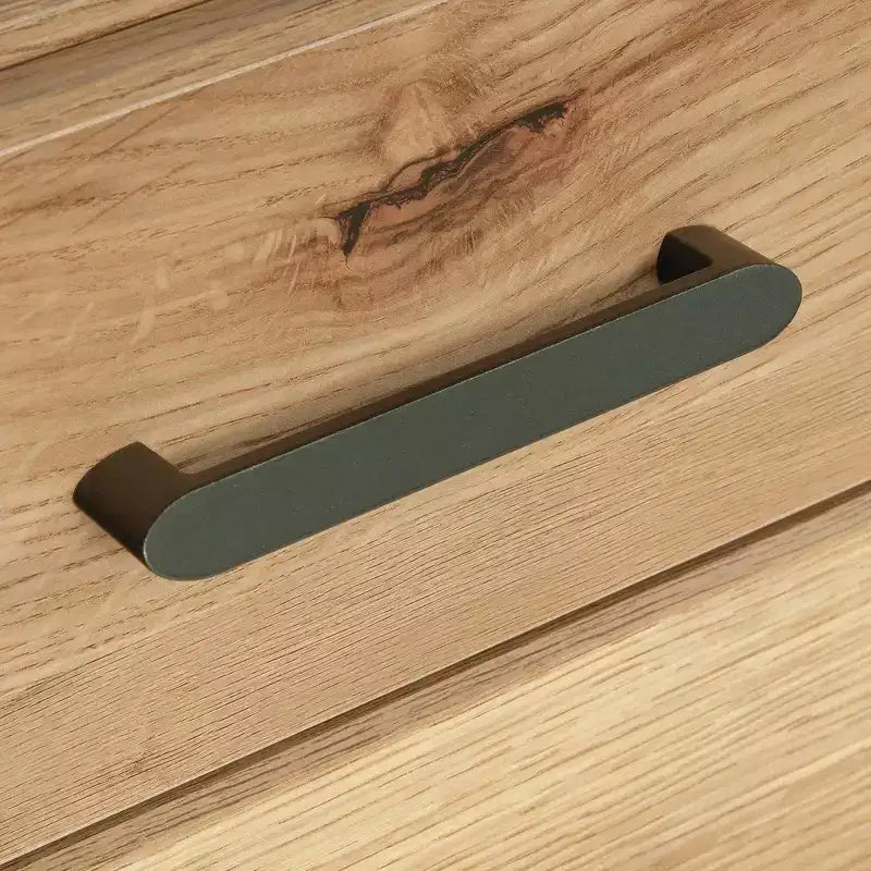 L-Shaped Desk with File Drawer Timber Oak