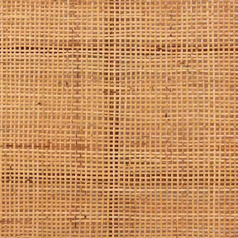 Queen Size Rattan and Mahogany Wood Headboard Light Honey/Red Teak