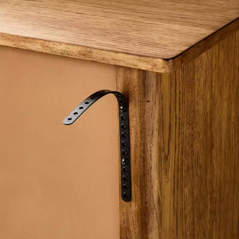 Contemporary Wooden 6 Drawer Horizontal Dresser Aged Oak