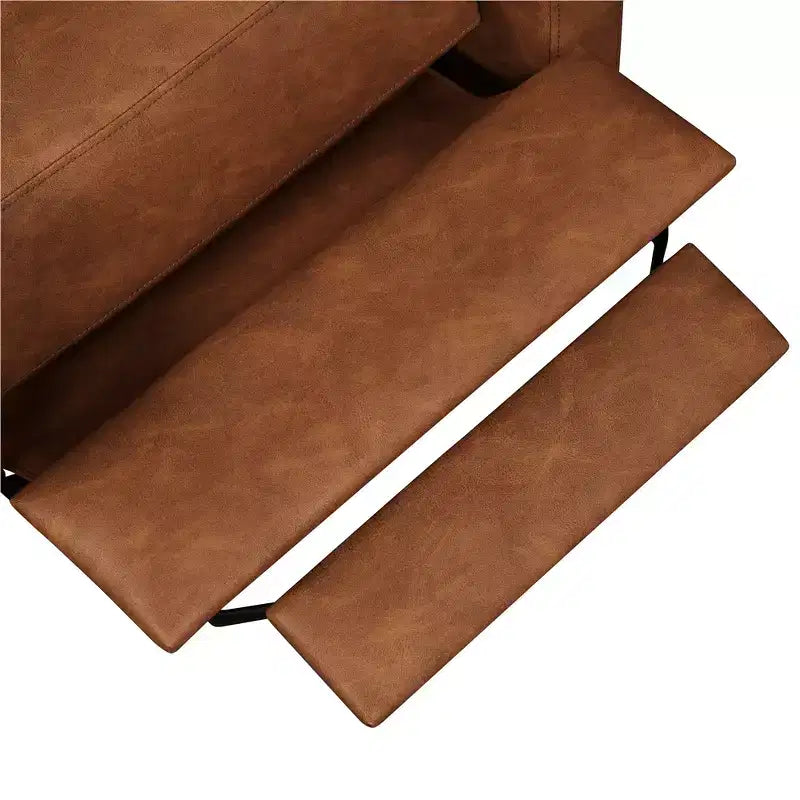 Faux Leather Recliner Sofa with Pocket Spring