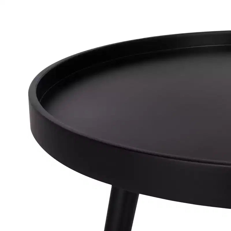Round Tray Top Side Table Black