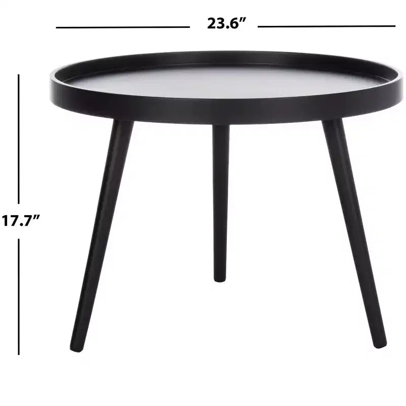 Round Tray Top Side Table Black