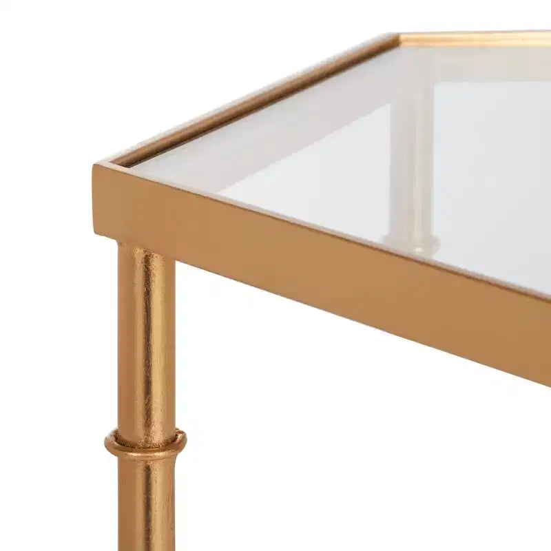 Hexagon Accent Table Gold/Clear