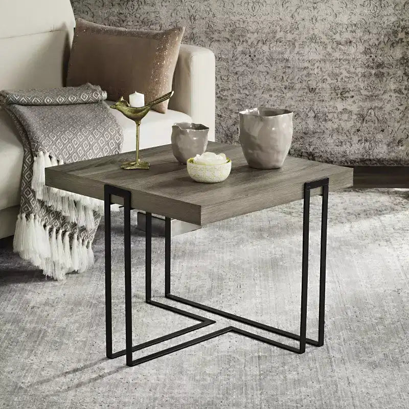 Contemporary End Table - Beige