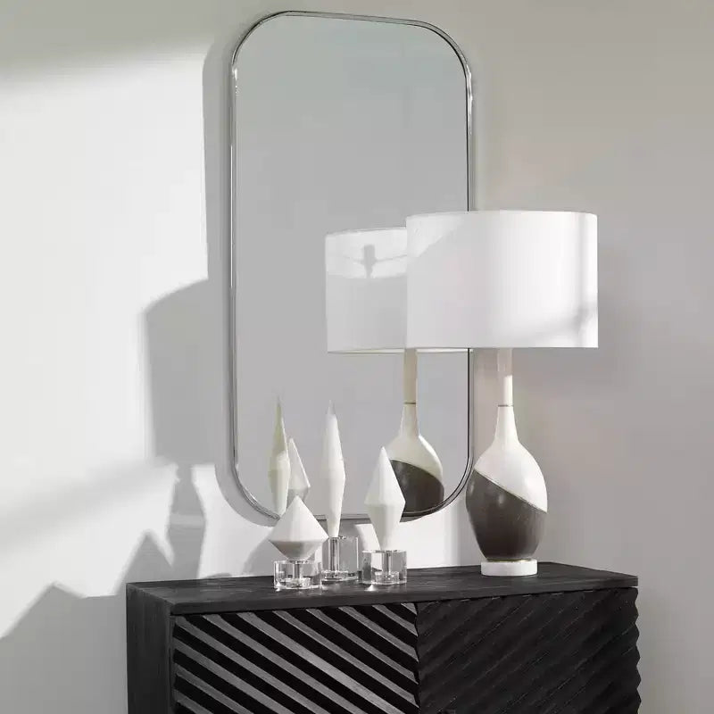 41 x 21 Polished Nickel Rectangular Wall Mirror