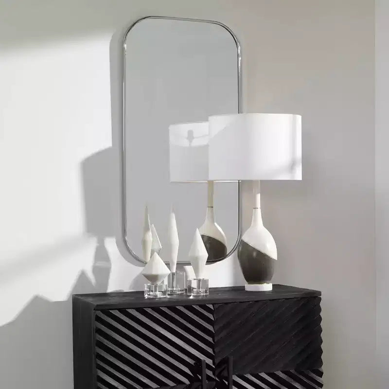 41 x 21 Polished Nickel Rectangular Wall Mirror