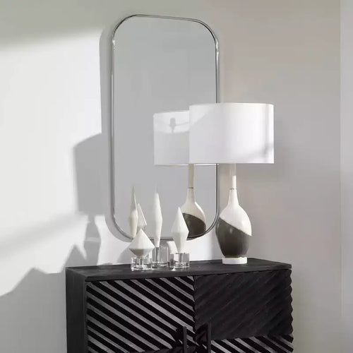 41 x 21 Polished Nickel Rectangular Wall Mirror