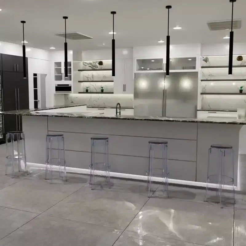 Modern Barstool with Clear Acrylic Seat and Legs, Transparent Bar Height Chair for Kitchen Island or Home Bar