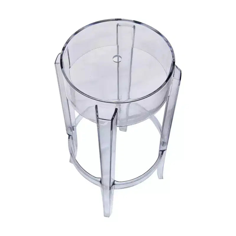 Modern Barstool with Clear Acrylic Seat and Legs, Transparent Bar Height Chair for Kitchen Island or Home Bar