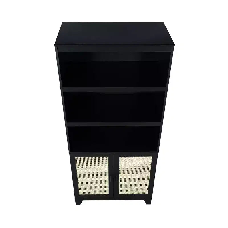 Modern 7 Shelf Cane Bookcase