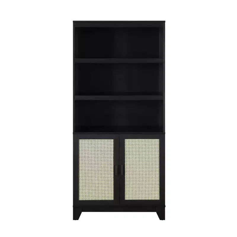 Modern 7 Shelf Cane Bookcase