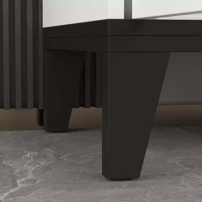 White Modern 4 Doors Sideboard Buffet With 4 Storage Drawers