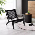 Hexagon Woven Black Rope Accent Chair
