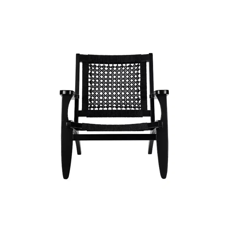 Hexagon Woven Black Rope Accent Chair
