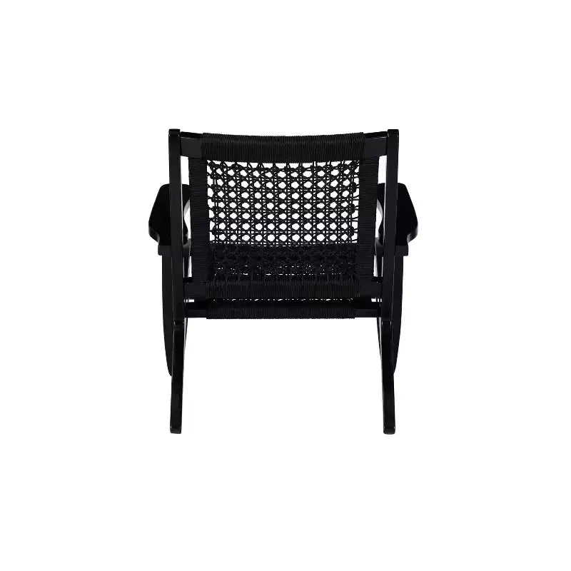 Hexagon Woven Black Rope Accent Chair