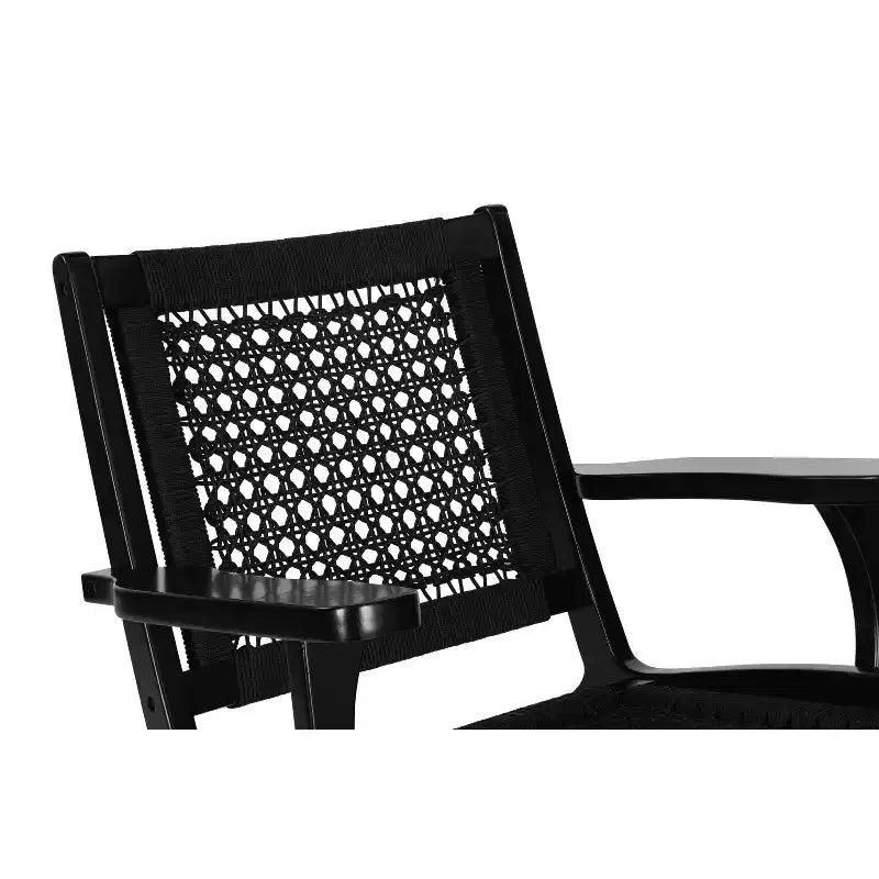 Hexagon Woven Black Rope Accent Chair
