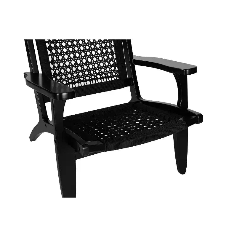 Hexagon Woven Black Rope Accent Chair