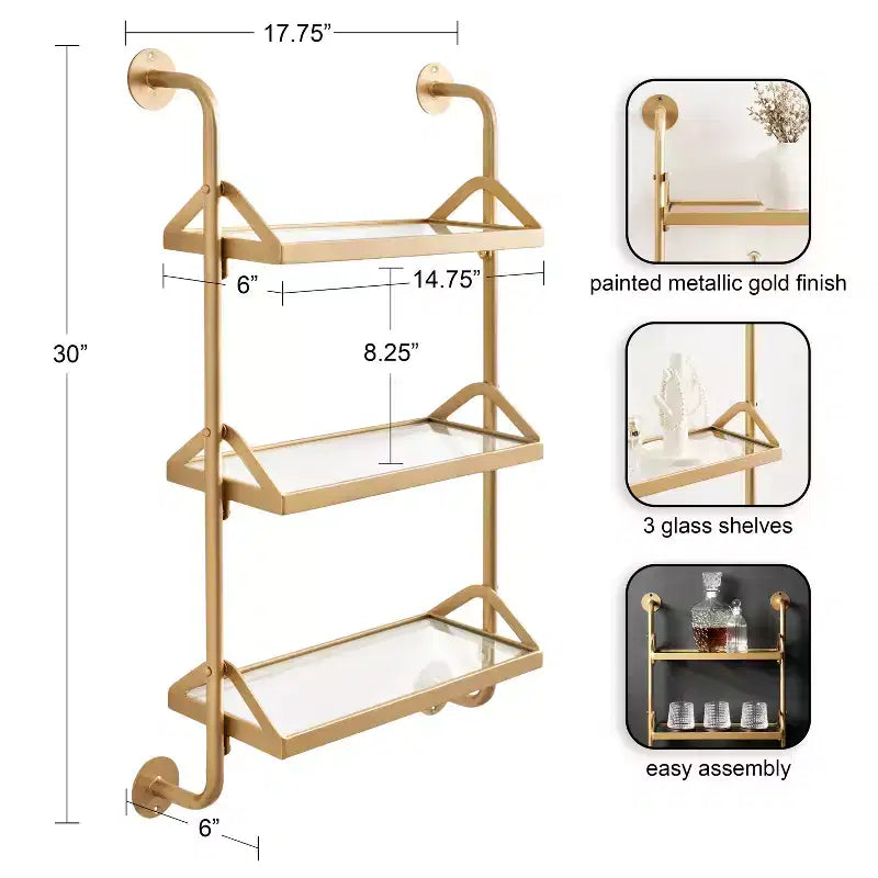 18x30 Three-Tier Wall Shelf