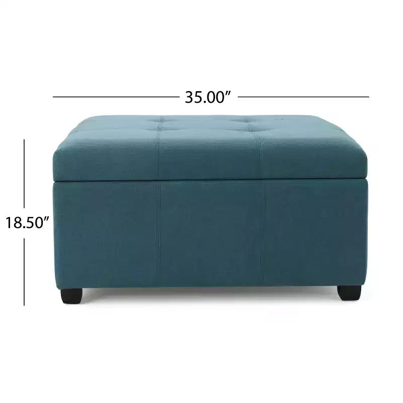 Contemporary Upholstered Tufted Storage Ottoman