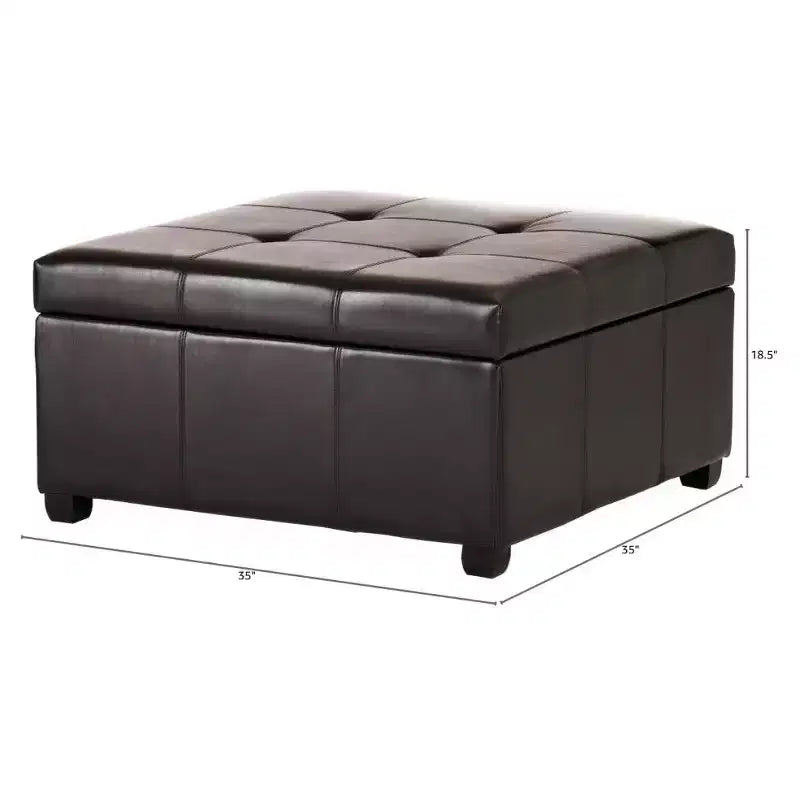 Contemporary Upholstered Tufted Storage Ottoman
