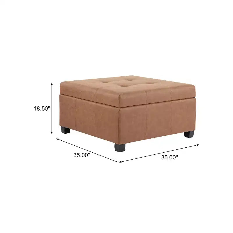 Contemporary Upholstered Tufted Storage Ottoman