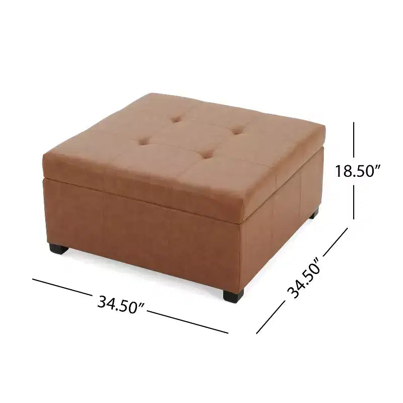 Contemporary Upholstered Tufted Storage Ottoman